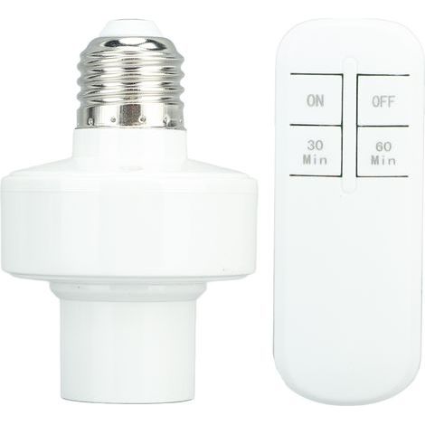 Douille d'ampoule télécommandée sans fil avec télécommande pour culot E27 110 V (1/5)