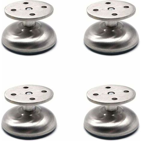 Lot de 4 pieds de meubles réglables de 3,5 cm de long, extra épais, fabriqués en acier inoxydable, très résistants, pour meuble de salle de bain (1/5)