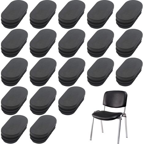 Bouchon Pied de Chaise Ovale 15x30mm 20x40mm 24pcs, Embout Chaise, Bouchons à lamelles, Bouchons en Plastique Ovale pour Pieds de Meuble Trampoline Armoire Chaise (15x30mm) (1/5)
