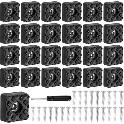25 PcsPied de Meubles, Pieds en Caoutchouc à Visser, Pieds en Caoutchouc Carrés Antidérapants, Patins en Caoutchoucs pour Meubles, Électronique, Application, Chaises(22 x 22 mm) (1/5)
