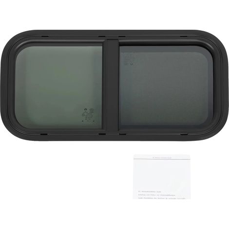 Fenêtre coulissante RV, verre trempé, construction en aluminium durable, 70x40cm (1/2)