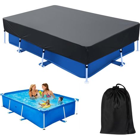 Couverture de piscine rectangulaire de 177 x 87 pouces – convient aux piscines rectangulaires à support de 14 x 7 pieds (1/5)