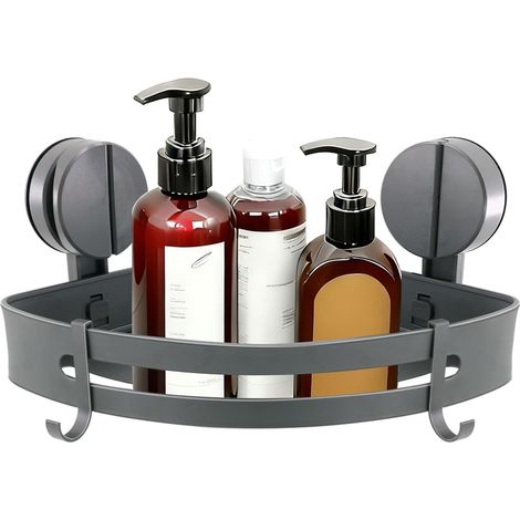 Etagere Douche a Suspendre, Ventouse sans Perçage Étagère Douche Support Salle de Bain avec Deux Crochets Etagere Ventouse pour Salles de Bains et Cuisines (1/5)