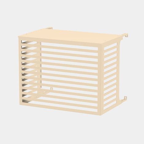 Cache climatiseur - Ventila Cache climatiseur - Ventila - Fixation murale - Ivoire RAL 1015 - Taille S (H 70 x L 90 x P 50-74 cm) (1/5)