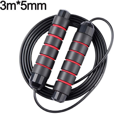 Corde à Sauter - Câble en Acier Réglable - Poignées en Mousse Ergonomiques - Pour Entraînement Intérieur ou Extérieur - 1 Pièce (1/5)