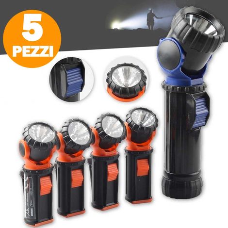 Set 5 Torce Con Testa Rotante 90gr Agganciabili Con Clip Fissaggio Illuminazione (1/4)