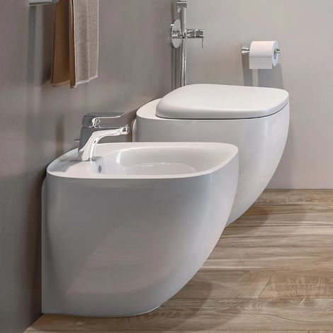 Sanitari filomuro rimless Rak Illusion con copriwater soft close (1/5)