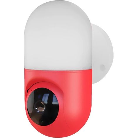 Q-S036 Caméra de sécurité sans fil Full HD Rotation à 360° Vision nocturne  Couleur: Rouge