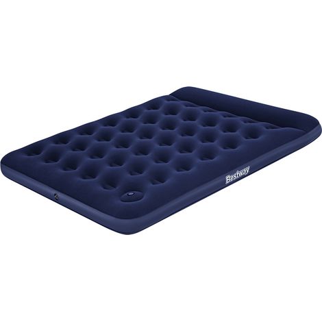 TRADE SHOP - Materasso Gonfiabile Matrimoniale Floccata Con Pompa A Pedale Integrata 203x152x28cm 67226 -
