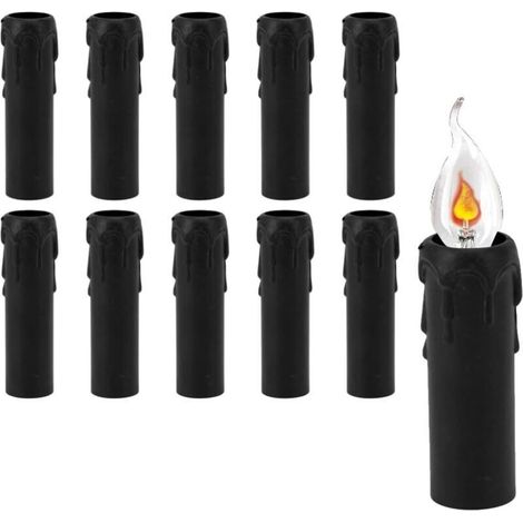Couvercle de Prise de Bougie E14, 10 10.2 CM Design Gouttes de Cire Fondues, Lot de 10 Pièces Tube de Bougie Goutte À Goutte pour Remplacer et Décorer Les Lustres et Les Chandeliers-Ampoule no
