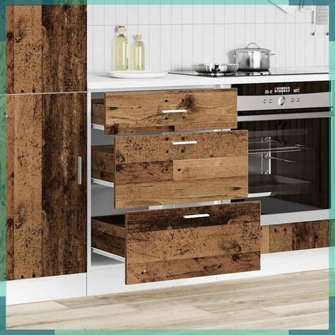 854257 Meuble bas de cuisine 'Lyon' Bois d'ingénierie ancien (1/5)