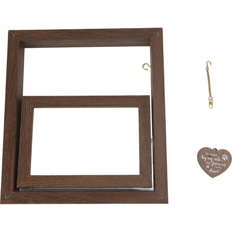 Cadre photo rotatif pour chien, en bois massif, double face, avec pendentif cœur, idéal pour un souvenir d'animal de compagnie, pour une réunion de famille ou un mariage. Parfait pour les réunions de (1/5)