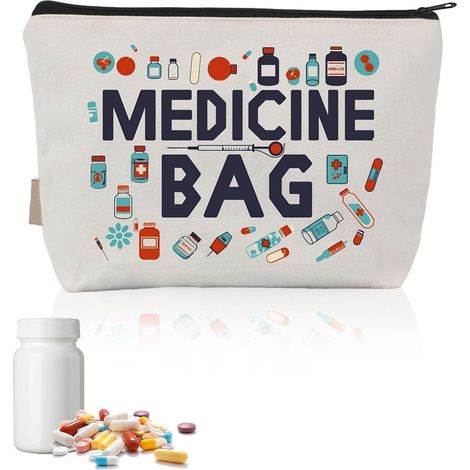 Medicine Storage Bag, Medicine Organizer, First Aid Kit, Empty First Aid Bag, Portable Medicine Bag, Travel Medicine Bag, Medicine Bag (23 x 17 cm) (1/5)