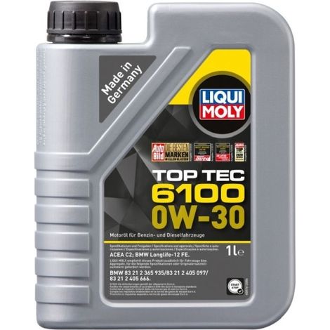 Aceite LIQUI MOLY 0W30 1L TOP TEC 6100 C2 / LL-12 FE / BMW 83 21 2 365 935