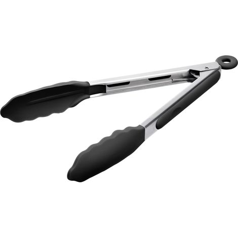 Pinze da cucina - Pinze per alimenti resistenti al calore fino a 600 gradi Fahrenheit con punte in silicone antigraffio, robuste clip di bloccaggio in acciaio inossidabile per grigliare, scottare bist