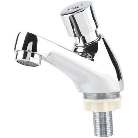 Eosnow Robinet d'évier de lavabo chromé, salle de bains publique Ktchen, fermeture automatique, économie d'eau, retardement du temps (1/4)
