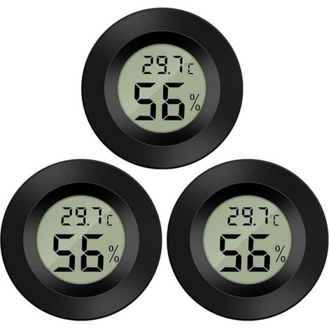 Hygromètre Thermomètre Numérique - Écran LCD - Plage Température -50 à +70 °C - Précision ±1 °C - Humidité 10 à 99 % RH - ±5 % RH - Pour Intérieur Serre Cave Chambre Bébé - Lot de 3 (1/5)