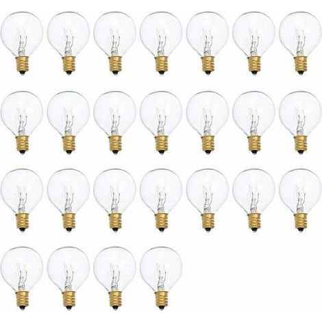 G40-Glühbirnen, Ersatz für G40-Glühbirnen, 7 W, 220–240 V, klare Kugelbirne, E12-Sockel, 25 Stück, Kaltweiß FLITI (1/4)