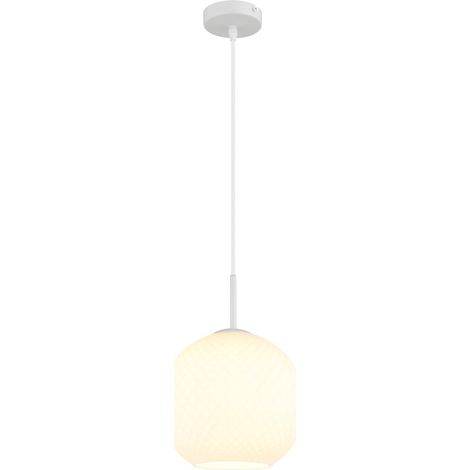 Pendelleuchte Hängeleuchte Wohnzimmerlampe höhenverstellbar Weiß Metall Ø 25 cm