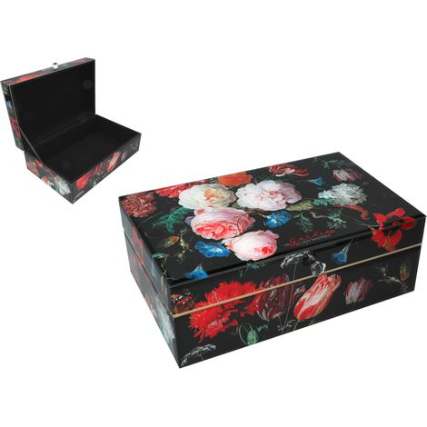 Boîte à bijoux en verre, fleurs baroques, boîte à bibelots (1/3)
