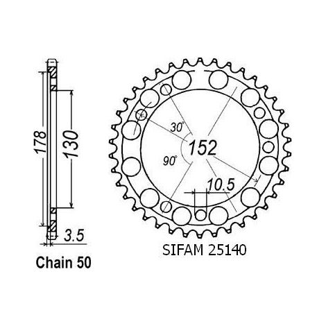 Couronne transmission Sifam pour moto Cagiva 900 Elefant Ie Gt