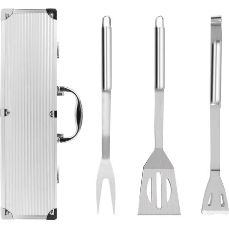 Lot d'Ustensiles pour Barbecue, Set d'Ustensiles Bbq pour Grillades - 3 ustensiles en acier inoxydable (1/5)