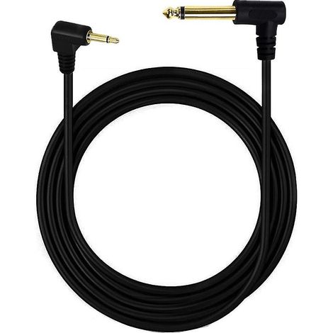 Adaptateur coudé mâle mono 6,35 mm (1/4") vers mono 3,5 mm (1/8") TS à 90°, 1,8 m (6 pi)