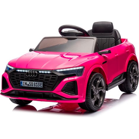 Auto Elettrica Bambini Audi SQ8 e-Tron 12V Con Licenza Ufficiale Sedile in Pelle Ruote EVA Telecomando 2.4GHz Luci LED MP3 Soft Start Porte Apribili Auto 3–6 Anni Rosa