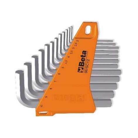 Llaves hexagonales beta 96/sc12 metal naranja 12 piezas