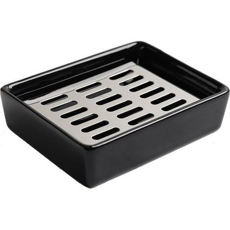 1 Porte-savon céramique, double couche, bac égouttoir amovible, salle de bain, douche (1/5)