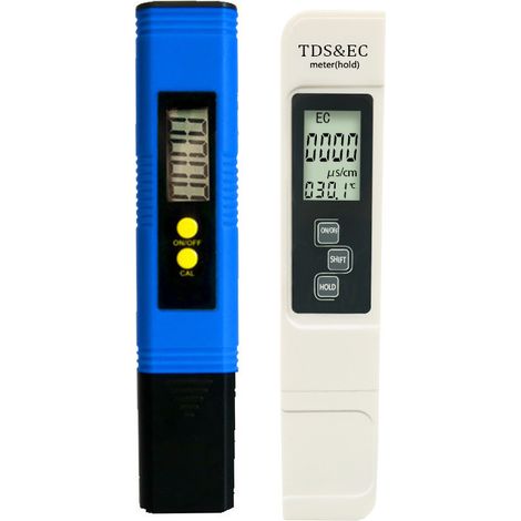 Kit Testeur pH et TDS/EC pour Eau - pH-mètre Numérique Bleu + Stylo Mesure Qualité Blanc - Analyse Précise Acidité et Minéralisation-lsw