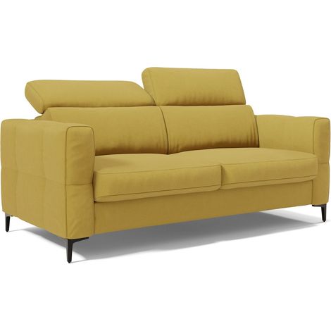 Gardenia Schlafsofa mit 18 cm hoher Matratze wasserfestem Stoff T02 178 cm (mat. 120x197) Gelb