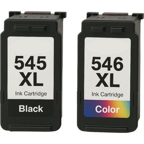 Cartouches Compatibles CANON PG-545 CL-546 Pixma IP 2800 à 2850/MG 2400 à 3053/MX 490, 494, 495/TR 4500 à 4651/TS 205 à 3452