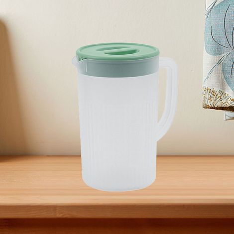 Pichet en plastique avec couvercle, grande capacité, résistant aux hautes températures, pour jus, thé, matcha, etc. (1/5)