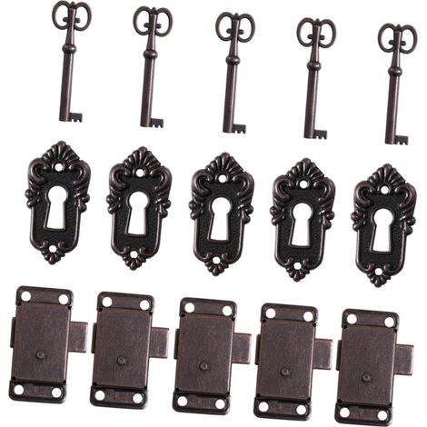 Lot de 5 serrures de style vintage, boîtes à bijoux (1/5)