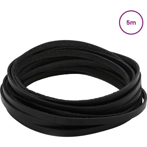 vidaXL Correa de Cuero 1 Negro 500 x 0,6 cm Cuero (1/2)