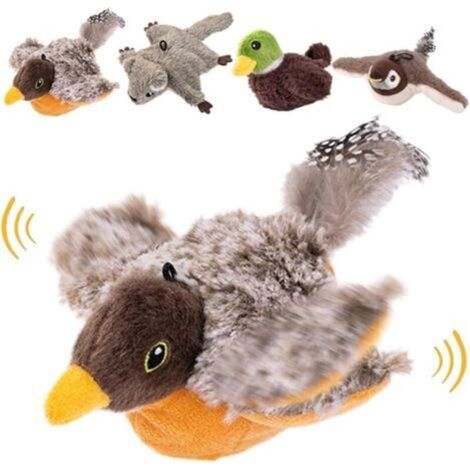 Générique Jouet Interactif pour Chat 2026, Peluche Gazouillante et Chantante avec Sons Réalistes, Peluche Rechargeable Stimulante pour Chaton avec Exercice, Chasse et Anti-Ennui (Coucou) (1/4)