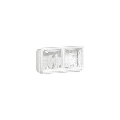 Boîtier à embouts 2 postes horizontal Plexo composable IP55 blanc Artic antimicrobien LEGRAND 070742