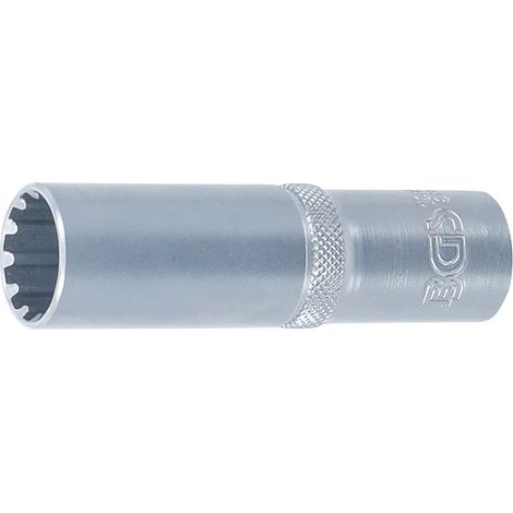 Llave de vaso Gear Lock, larga  entrada 12,5 mm (1/2")  16 mm (1/4)