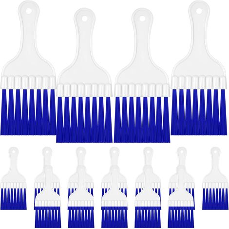 Lot de 16 brosses de nettoyage pour climatiseur, condensateur, réfrigérateur, CVC, petite brosse fouet en plastique (bleu) (1/5)