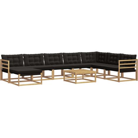 Set di divani da esterno 9 pcs Bianco e Nero vidaXL (1/5)