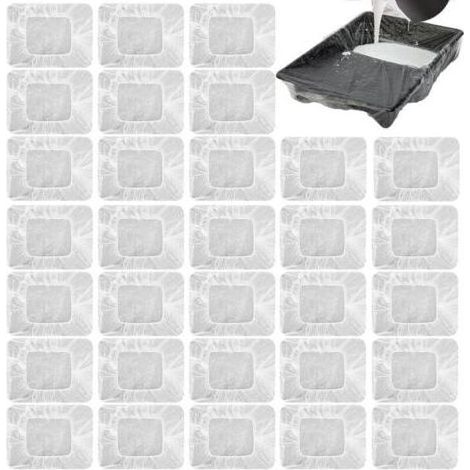doublures de Plateau de Peinture, Lot de 30 revêtements jetables pour bac à Peinture de 9 in, Grand Plateau de Peintre, Plateau de Peinture jetable, Plateau de Peinture Transparent (1/5)