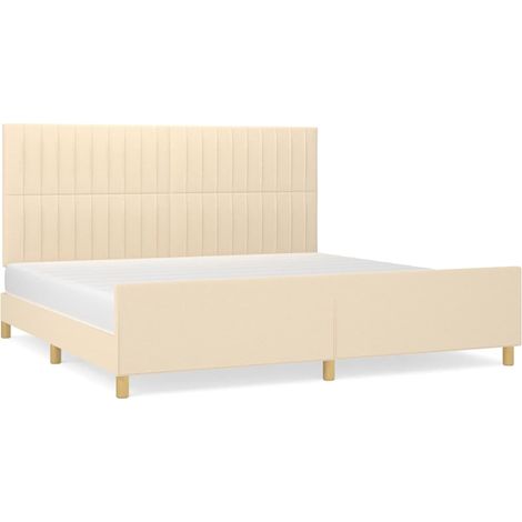 Maison Exclusive - Giroletto senza Materasso Crema 200x200 cm in Tessuto (1/5)