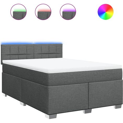 Maison Exclusive - Cama box spring con colchón tela gris oscuro 1 (1/5)