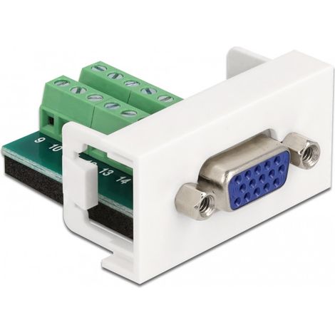 DeLOCK Delock Easy 45 Module VGA Femelle vers 16 Broches Bloc Terminal 22,5 x 45 mm (81346)
