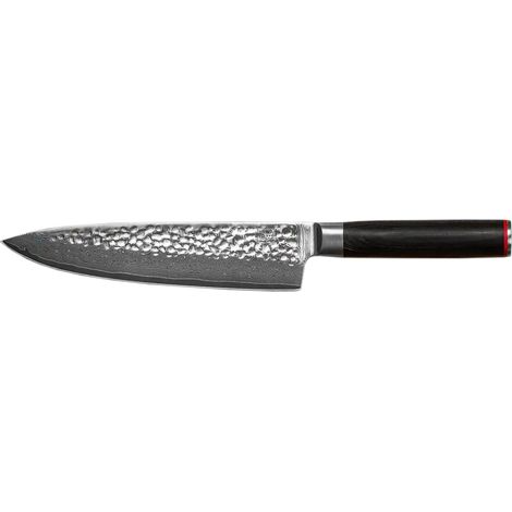 Cuchillo GYUTO KOTAI de la colección "DAMAS PAKKA" con Hoja de 20 cm en Acero de Damasco AUS-10 y mango Pakka en caja de Bambú