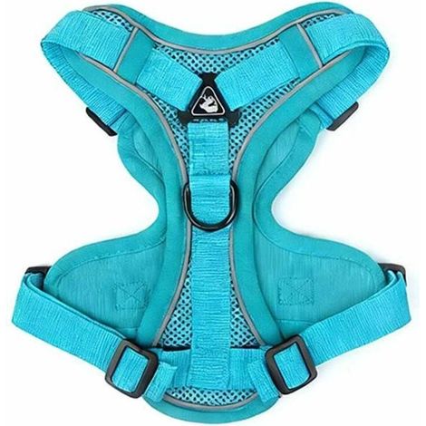 Harnais réfléchissant pour chien Harnais anti-traction pour chien Ensemble harnais et laisse Harnais rembourré doux et respirant (1/5)