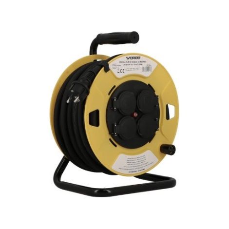 Enrouleur câble H07RN-F 25 m 3G2,5 IP44 4 prises disjoncteur – réf. 005813 - WILMART
