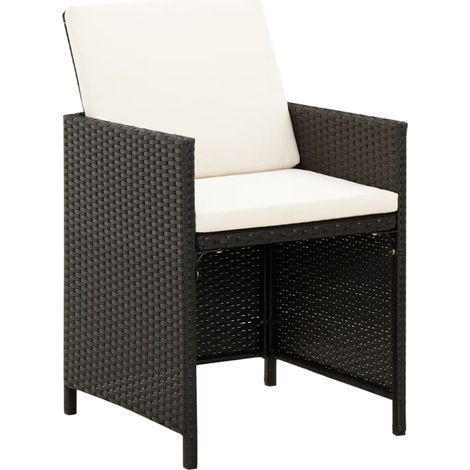Maison Exclusive - Set Sedie da Giardino con Poggiapiedi 4 pz in Polyrattan Nero