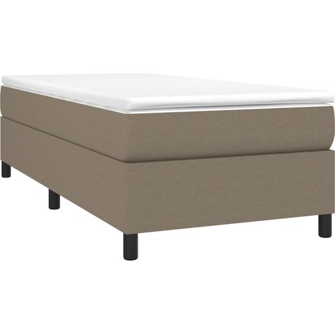 vidaXL Sommier à lattes de lit avec matelas Taupe 90x190 cm Tissu